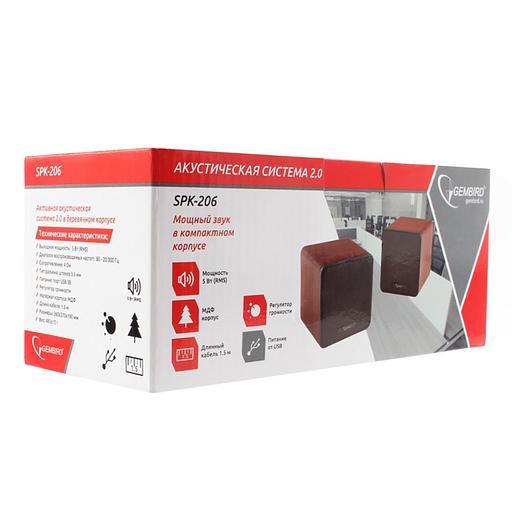 Gembird SPK-206, дерево, коричневый, 5 Вт, регулятор громкости, USB-питание фото 4