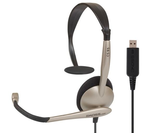 KOSS CS-95 USB {Частотный диапазон 30 Гц - 16 кГц, чувствительность 91 дБ, сопротивление 32 Ом, USB штекер} фото 1