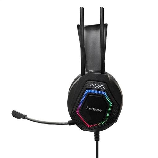 Игровая гарнитура ExeGate Cosmos HS-704GL (объемный звук 7.1, длина кабеля 2.5м, динамик 50мм, 20-20000Гц, RGB подсветка, USB интерфейс, регулировка громкости, Color Box) фото 3