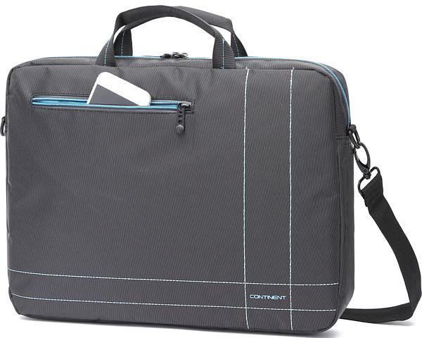 Сумка Continent CC-201 GB(нейлон, серый с голубой отстрочкой, 15,6'') фото 4