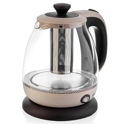 BRAYER 1046BR Чайник, 1л, 1100Вт, бежевый фото 1