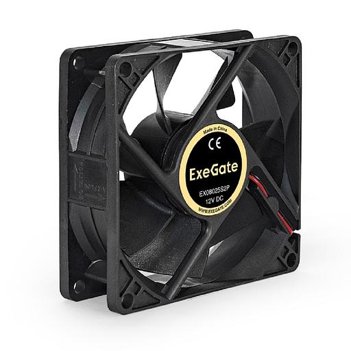 Exegate EX294047RUS Вентилятор ExeGate EX08025S2P, 80x80x25 мм, Sleeve bearing (подшипник скольжения), 2pin (разъем 2.54; для блоков питания ATX), 2200RPM, 27dBA фото 1