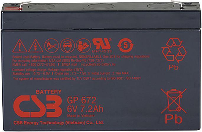 CSB Батарея GP672 (6V/7,2(7)Ah) фото 1
