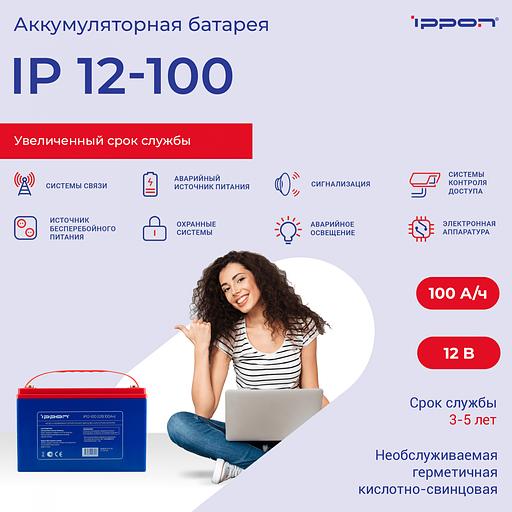 Ippon Батарея IP12-100 12V/100AH {1361425} фото 2