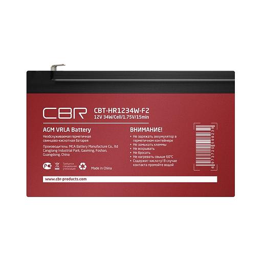 CBR Аккумуляторная VRLA батарея CBT-HR1234W-F2 (12В 8Ач), клеммы F2 фото 1