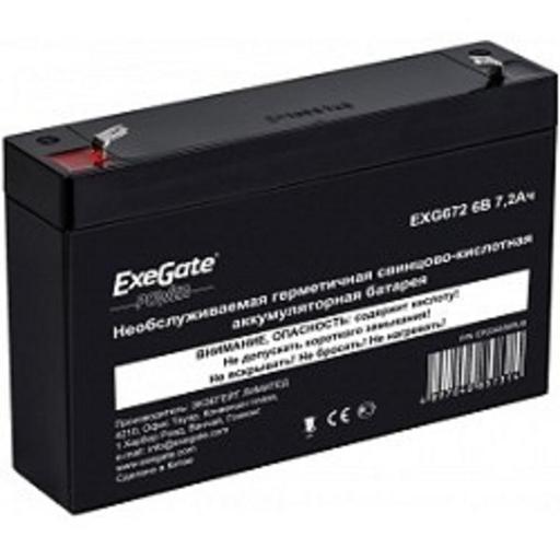 Exegate EP234536RUS Аккумуляторная батарея Exegate EXG672/GP 672, 6В 7.2Ач, клеммы F1 фото 1