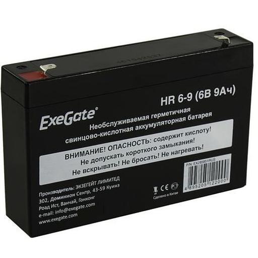 Exegate EX285851RUS Аккумуляторная батарея HR 6-9 (6V 9Ah 634W, клеммы F1) фото 1