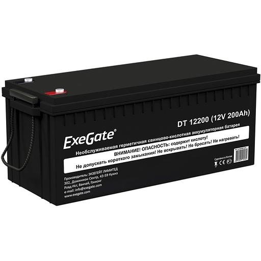 Exegate EX282991RUS Аккумуляторная батарея ExeGate DT 12200 (12V 200Ah, под болт М8) фото 1