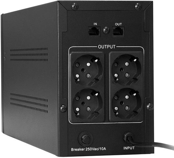 Exegate EP285483RUS ИБП ExeGate SpecialPro UNB-1000.LED.AVR.EURO.RJ <1000VA/650W, LED, AVR, 4 евророзетки, RJ45/11, Black> фото 2