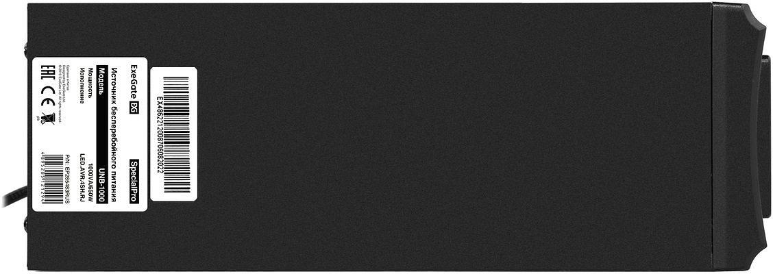 Exegate EP285483RUS ИБП ExeGate SpecialPro UNB-1000.LED.AVR.EURO.RJ <1000VA/650W, LED, AVR, 4 евророзетки, RJ45/11, Black> фото 3