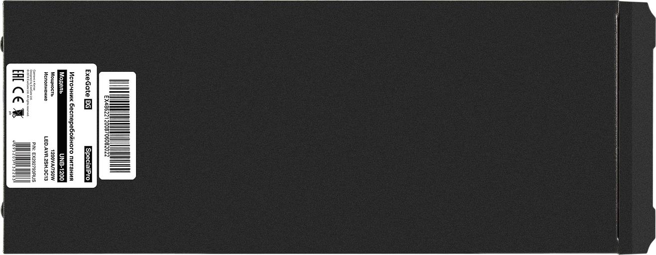 Exegate EX292793RUS ИБП ExeGate SpecialPro UNB-1200.LED.AVR.2SH.3C13 <1200VA/750W, LED, AVR, 2*Schuko+3*C13, съемн.кабель, металлический корпус, Black> фото 3