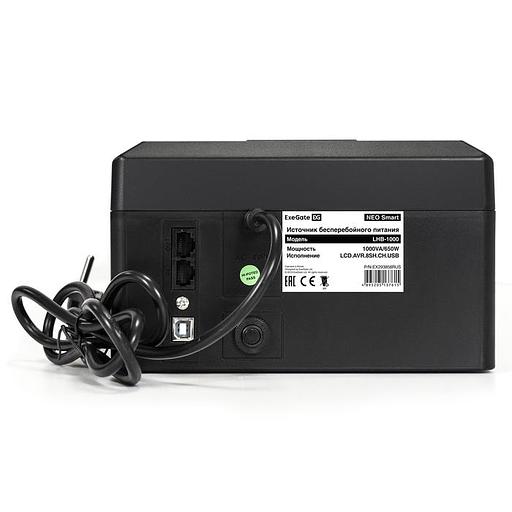 Exegate EX293858RUS ИБП ExeGate NEO Smart LHB-1000.LCD.AVR.8SH.CH.USB <1000VA/650W, LCD, AVR, 8*Schuko, USB, 4*USB-порта для зарядки, Black> фото 6