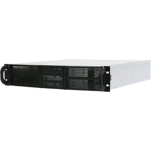Procase RE204-D4H2-FA-55 Корпус 2U server case,4x5.25+2HDD,черный,без блока питания(2U,2U-redundant),глубина 550мм,ATX 12"x9.6", панель вентиляторов 4*80х25 PWM фото 1
