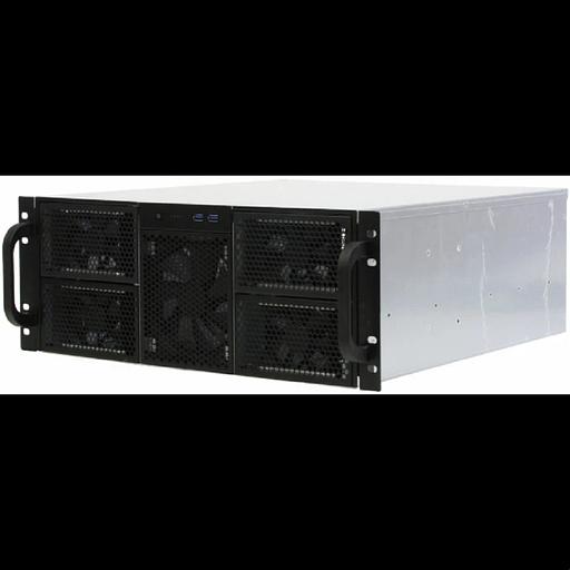 Procase RE411-D0H16-FC-55 Корпус 4U server case,0x5.25+16HDD,черный,без блока питания,глубина 550мм,MB CEB 12"x10,5", панель вентиляторов 3*120x25 PWM фото 1