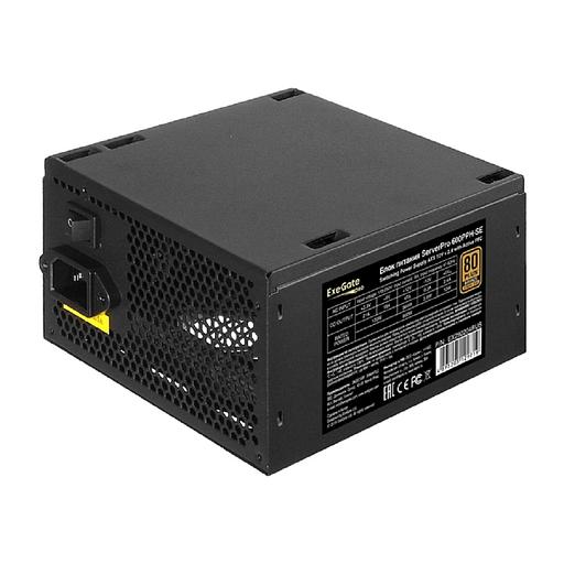 Exegate EX292204RUS Серверный БП 600W ExeGate ServerPRO 80 PLUS® Bronze 600PPH-SE (ATX, for 3U+ cases, APFC, КПД 85% (80 PLUS Bronze), 12cm fan, 24p, (4+4)p, PCIe, 5SATA, 3IDE, black) фото 1