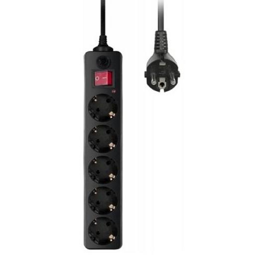 BURO Сетевой фильтр, 5 розеток, 3 метра, (500SH-3-B), черный (коробка) {992293} фото 1