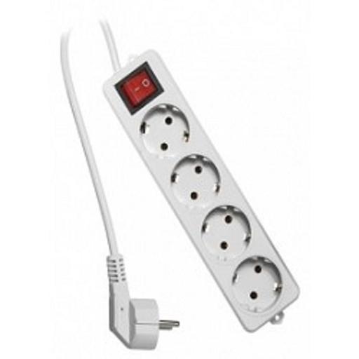 Гарнизон Сетевой фильтр ELB-G4-W-2, 4 евророзетки с выключателем и заземлением, допустимый ток 16А, длина 2м. фото 1