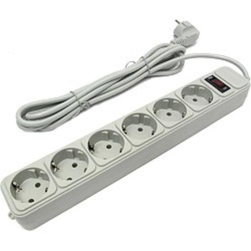 Exegate EX221230RUS Сетевой фильтр Exegate SP-6-3W (6 розеток, 3м, евровилка, белый) фото 1