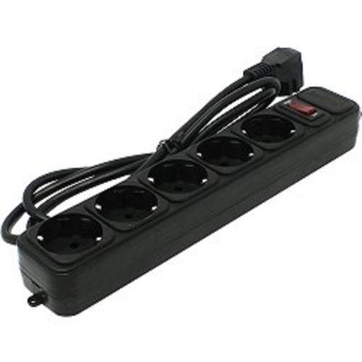 Exegate EX221175RUS Сетевой фильтр Exegate SP-5-1.8B (5 розеток, 1.8м, евровилка, черный) фото 1