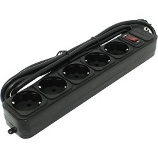 Exegate EX221185RUS Сетевой фильтр Exegate SP-5-3B (5 розеток, 3м, евровилка, черный) фото 1