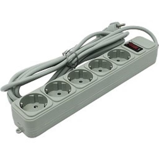 Exegate EX221186RUS Сетевой фильтр Exegate SP-5-3G (5 розеток, 3м, евровилка, серый) фото 1