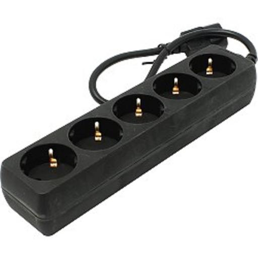 Exegate EX221200RUS Сетевой фильтр Exegate SPU-5-0.5B (5 розеток, 0.5м, UPS вилка, черный) фото 1