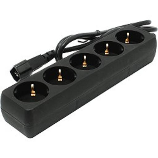 Exegate EX221201RUS Сетевой фильтр Exegate SPU-5-1.2B (5 розеток, 1.2м, UPS вилка, черный) фото 1