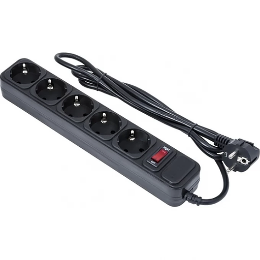 Exegate EX266859RUS Сетевой фильтр Exegate SP-5-1.5B (5 розеток, 1.5м, евровилка, черный) фото 2