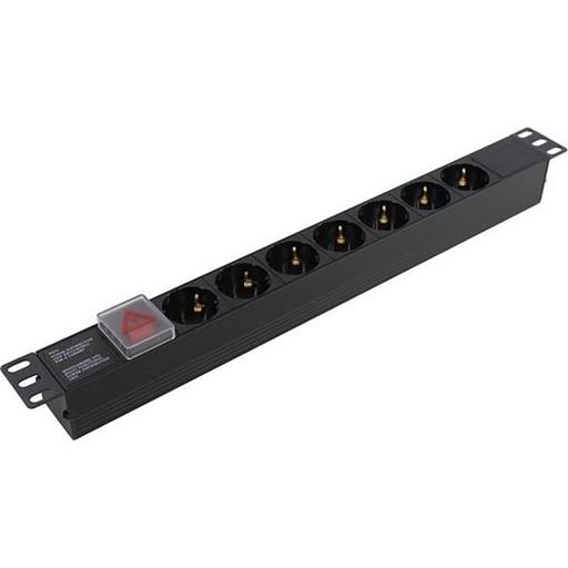 Exegate EX280838RUS Блок розеток ExeGate ServerPro PDU-19H703 Al-7S-C20-SW, 19",1U,алюм, 7 Schuko, С20 фото 1