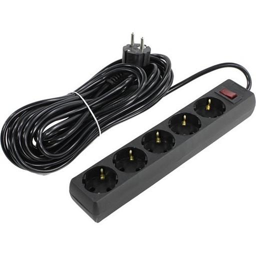 Exegate EX279181RUS Сетевой фильтр ExeGate SP-5-10B (5 розеток, 10м, евровилка, черный) фото 1