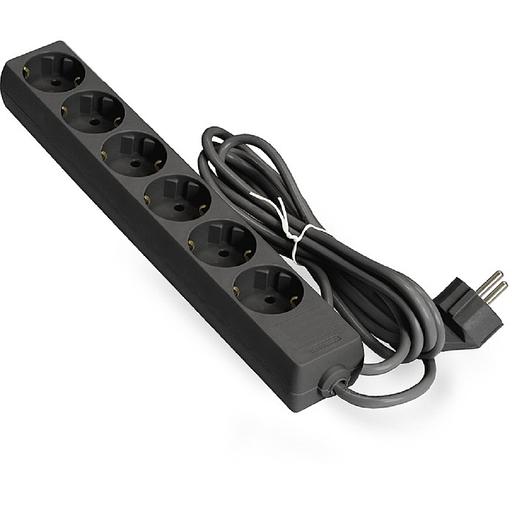 Exegate EX285831RUS Удлинитель ExeGate ECE-6-3B (6 евророзетки с заземлением, 3м, черный) фото 1