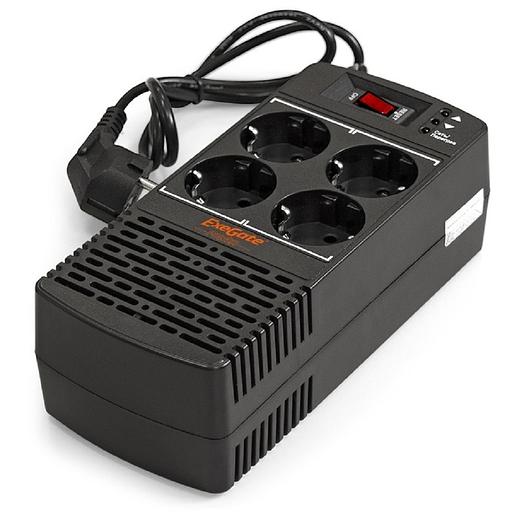 Exegate EP285939RUS Стабилизатор ExeGate Power AD5000-1000 (1000VA/500W, диапазон 150...280В, 4 евророзетки) фото 1