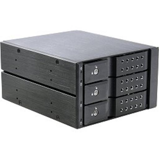 Procase T3-203-SATA3-BK {Hot-swap корзина 3 SATA3/SAS 6Gb (черный) hotswap trayless aluminium mobie rack module (2x5,25) 1xFAN 80x15mm} фото 1