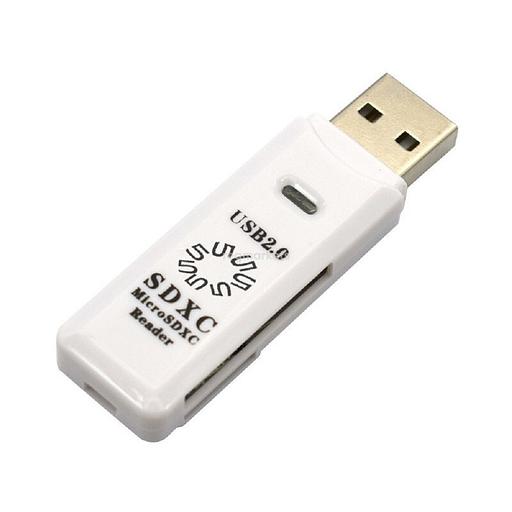 5bites RE2-100WH USB2.0 Устройство ч/з карт памяти 0 / SD / TF / USB PLUG / WHITE фото 1