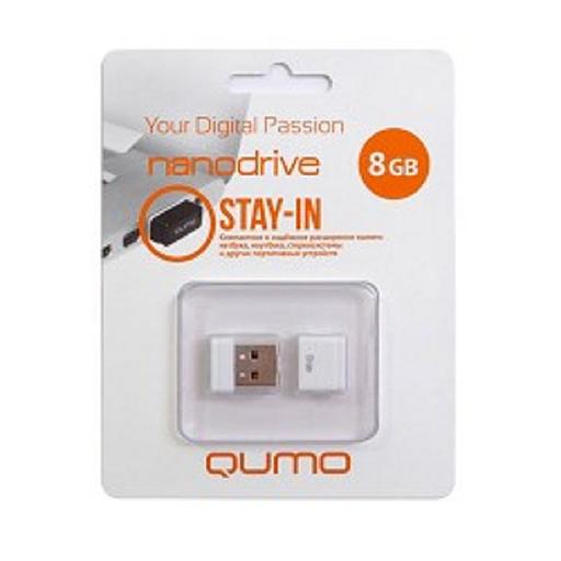 USB 2.0 QUMO 8GB NANO [QM8GUD-NANO-W] White фото 1