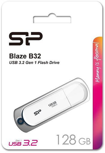Флеш накопитель 128Gb Silicon Power Blaze B32, USB 3.2, Белый фото 3