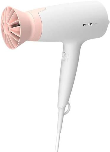 PHILIPS BHD300/00 Фен,1600 Вт, 3 режима, насадка ThermoProtect, концентратор, шнур 1,8 м. Цвет: белый с розовым. фото 1