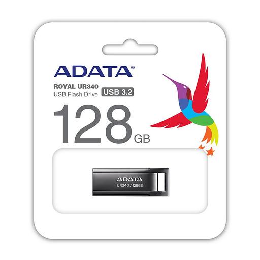 128GB UR340 USB Flash Drive USB 3.2 Gen1, Black, Retail (AROY-UR340-128GBK) фото 3