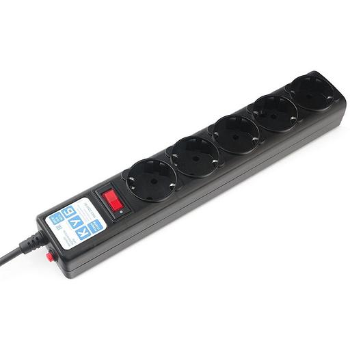 Фильтр-удлинитель Power Cube 0,5 м д/подкл. к UPS (C14), 5 розеток (черный) 10А/2,2кВт Электрическая мануфактура SPG5-B1 фото 1
