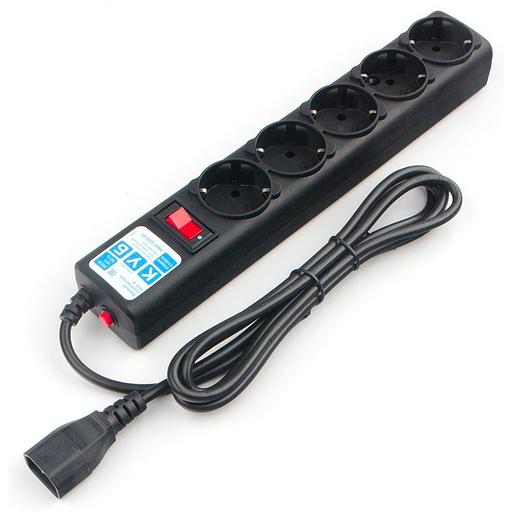 Фильтр-удлинитель Power Cube 0,5 м д/подкл. к UPS (C14), 5 розеток (черный) 10А/2,2кВт Электрическая мануфактура SPG5-B1 фото 2