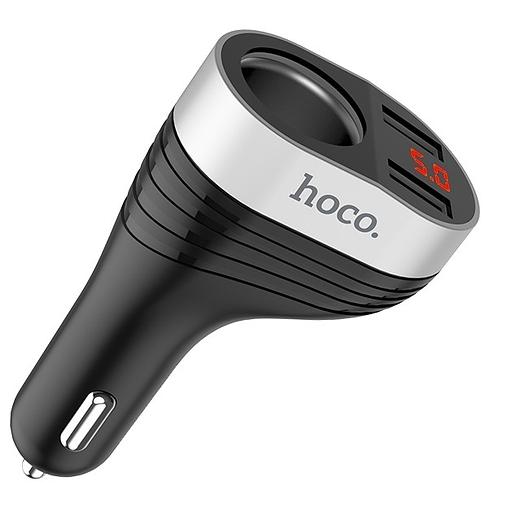 HOCO HC-92186 Z29/ Авто ЗУ + розетка 12V + LED дисплей/ 2 USB/ Выход USB: 15.5W/ Black фото 1