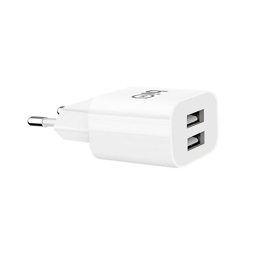 Bion Сетевое Зарядное Устройство, 2*USB-A, 10 Вт, белый [BXP-ADP-2A-10W] фото 1
