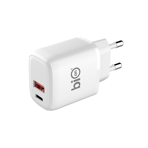 Bion Сетевое Зарядное Устройство, USB-A + USB-C, PowerDelivery, 18 Вт, белый [BXP-ADP-PD-AC-18W] фото 1