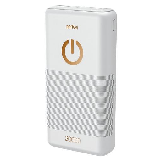 Perfeo Powerbank 20000 mah + Micro usb /In Micro usb /Out USB 1 А, 2.1A/ White (PF_B4299) фото 1