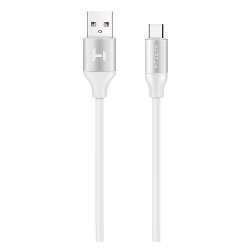 Harper USB - USB type-C, SCH-732 white(Силиконовый Кабель для зарядки и синхронизации, 2м, Металлический штекер на концах. Способны заряжать устройства до 2х ампер) фото 1