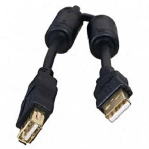 5bites UC5011-030A Проф. Кабель USB2.0, AM/AF, зол.разъемы, ферр.кольца, 3м., черный фото 1