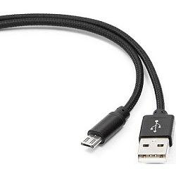 Gembird Кабель USB 2.0 Cablexpert CC-mUSB2bk1m, AM/microBM 5P, 1м, нейлоновая оплетка, алюминиевые разъемы, черный, пакет фото 1
