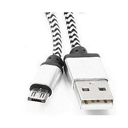 Gembird Кабель USB 2.0 Cablexpert CC-mUSB2sr1m, AM/microBM 5P, 1м, нейлоновая оплетка, алюминиевые разъемы, серебристый, пакет фото 1