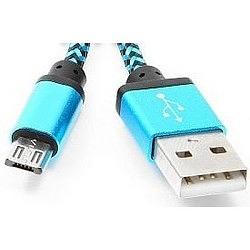 Gembird Кабель USB 2.0 Cablexpert CC-mUSB2bl1m, AM/microBM 5P, 1м, нейлоновая оплетка, алюминиевые разъемы, синий, пакет фото 1