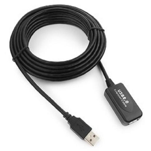 Cablexpert UAE016-BLACK Кабель удлинит. USB 2.0 активный AM/AF, 4.8м, черный, пакет фото 1